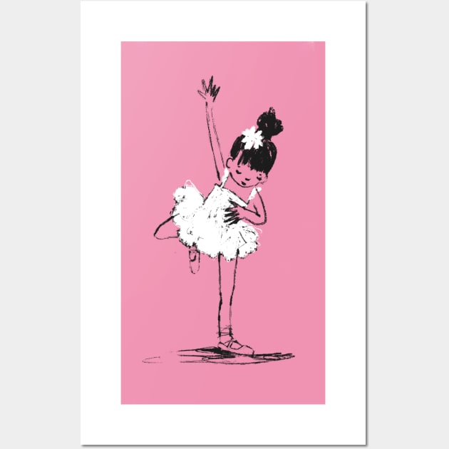 Young Ballerina in Pink Wall Art by Shelley Johannes Art